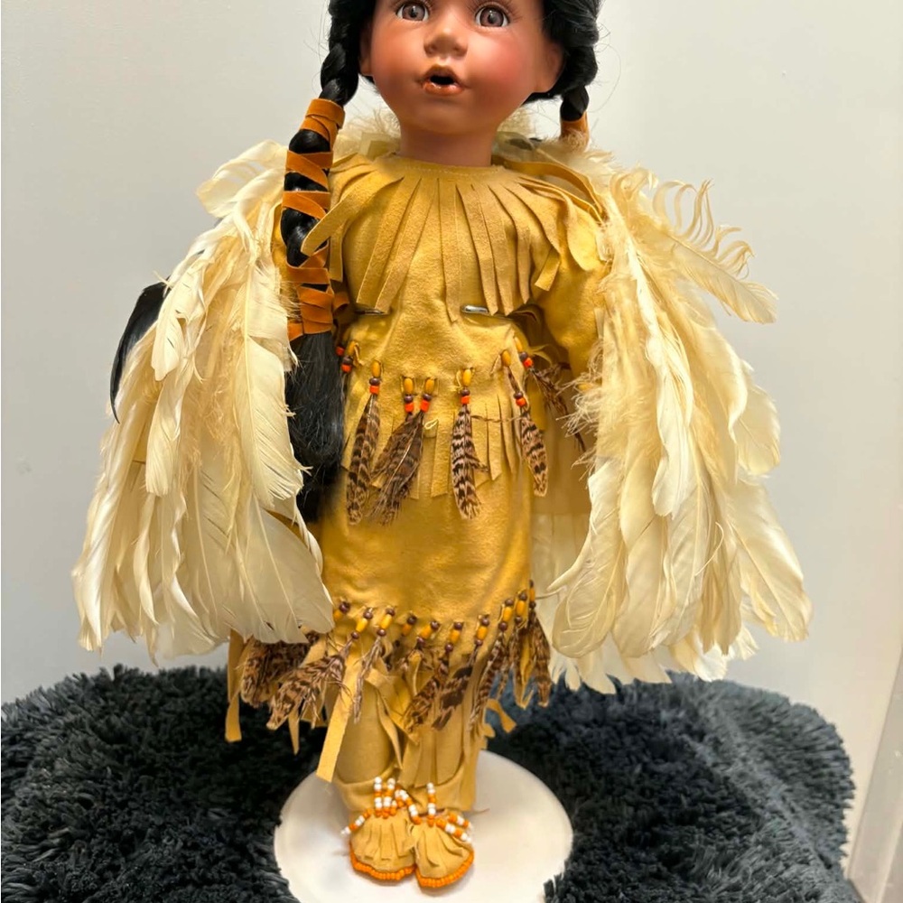 Yellow Feathered Native-Inspired Kids Doll Outfit - Brand: